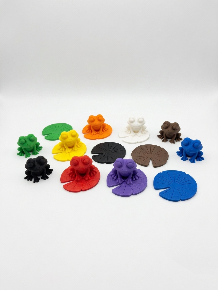 Ensemble de grenouilles colorées