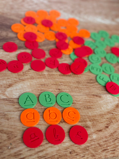 Jetons alphabetiques et numériques