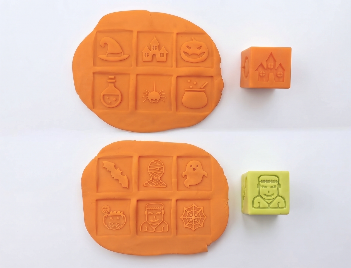 Ensemble de 2 cubes à pâte à modeler Halloween