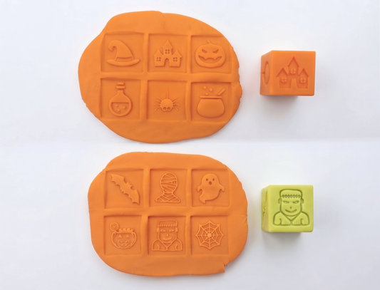 Ensemble de 2 cubes à pâte à modeler Halloween